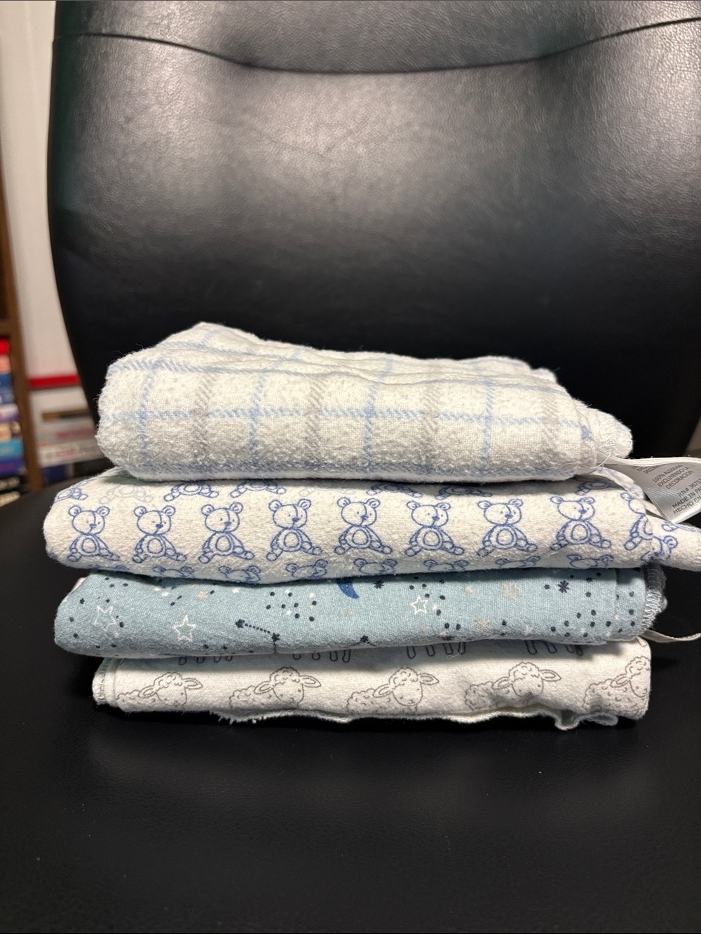 5/$25 Baby Blue Receiving Blankets - 4 Pack